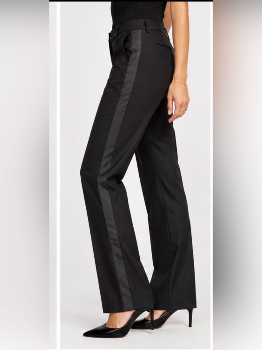 The Kooples Black Tailored Straight-Leg Trousers Size French 42